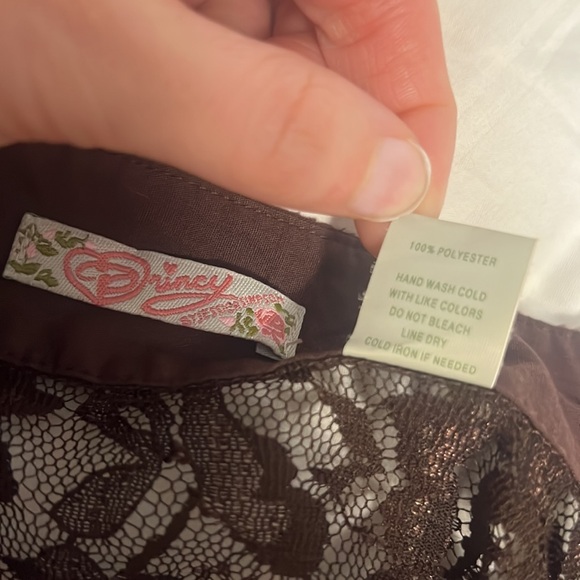 Princy by Jessica Simpson Y2K Brown Sheer Lace Ruffle Button Down Blouse - Picture 5 of 8